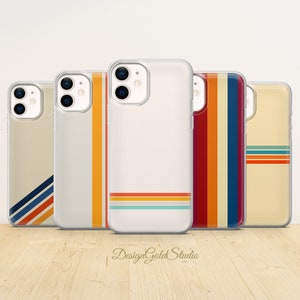 Patterned Lines Phone Case Retro Vibes Cover for iPhone 15 14 Pro Max 13 12 11 XR SE Samsung S23 Fe S22 S24 Ultra A13 A14 A15 A25 A54, Pixel