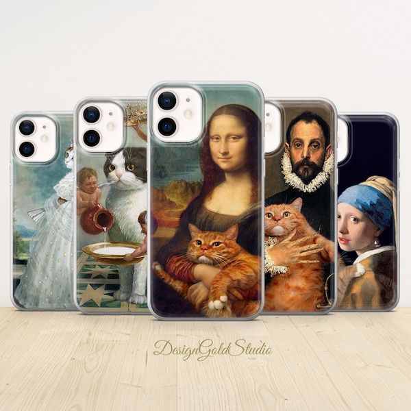Iconic Paintings Phone Case Parody Cover for iPhone 15 14 Pro Max 13 12 XR 8 SE, Samsung S22 S23 Fe S24 Ultra A14 A15 A25 A35 A05 A55, Pixel
