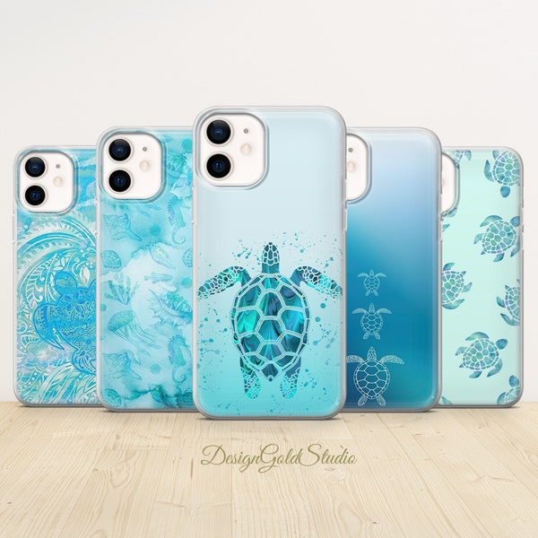Sea Turtle Phone Case Aquatic Cover for iPhone 15 14 Pro Max 13 12 XR 8 SE, Samsung S22 S23 Fe S24 Ultra A13 A14 A15 A25 A35 A05 A55, Pixel