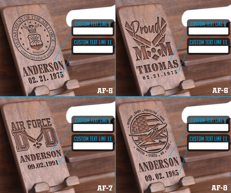 Personalized Air Force Gift, Custom Docking Station Phone, US Air Force