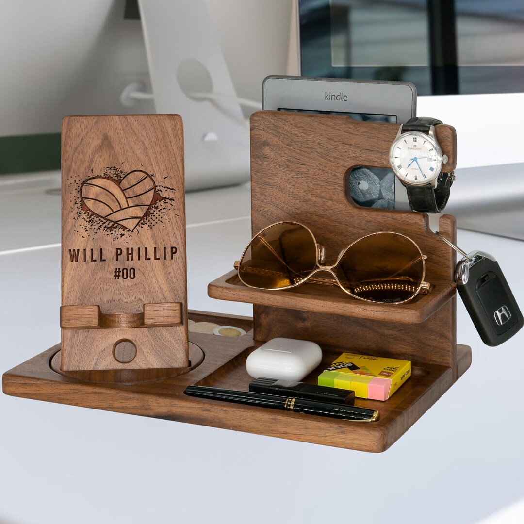 Personalized Volleyball Desk Organizer Docking Station Etsy