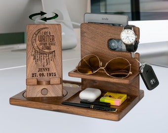 Customized Gifts for Writer, Docking Station Organizer, Office Decor, Author Gift, New Book Creative, Personalized Writer, Christmas Gift