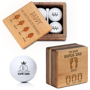 Unique Gift for Dad, Personalized Golf Gift, Golf Ball Marker Gift with Luxury Wooden Box, Dad Gifts from Daughter/Fathers Day Gift/Dad Gift