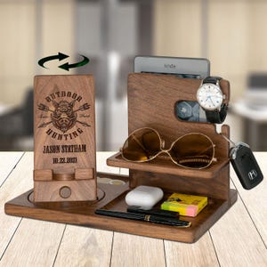 Dads Multiple Glasses Bedside Holder Nightstand Hunting
