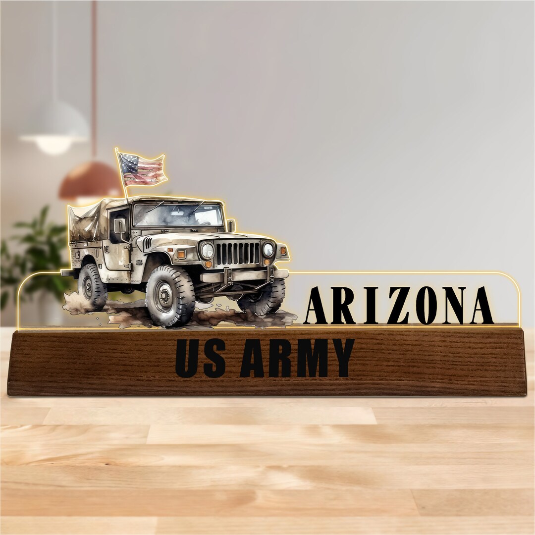 Army Desk Name Plate Custom, Personalized Acrylic Military Name Plate