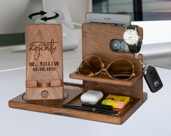Customized Docking Station Phone for Realtor, Office Organizer, Real Estate Agent Gift, Realtor Gift, Real Estate Gift, Realtor Closing Gift
