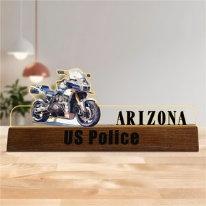 Police Officer Acrylic Office Desk Name Plate, Clear Chief of Police Nameplate, Police Officer Gifts, Police Academy Graduation, Name Plate