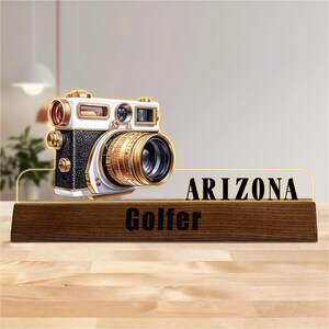 Custom Golf Desk Name Plate, Golf Lover Nameplate for Desk, Golfer Office Decor, Acrylic Desk Name Plate, Golfing Lover Gift, New Job Gift