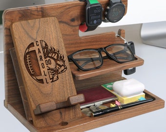 Personalized Football Lover Gift, Docking Station Organizer, Football Player Gift, Football Coach Gift, Custom Football Gift, Christmas Gift