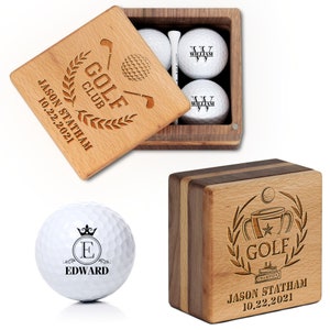 Gift for Golfer, Golf Ball Marker with Luxury Wooden Box, Custom Golf Gift, Golfing Presents, Dad Grandpa Birthday Gift, Golf Husband Gift,