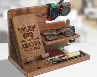 Gamer Gift, Docking Station Organizer, Phone Stand, Headphone Holder, Gifts for Gamer, Gaming Gifts for Him, Gamer Valentine/Birthday Gifts