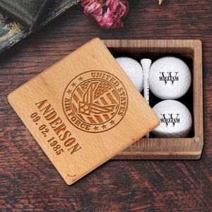Personalized Golf Ball Marker Gift with Luxury Box - Custom and Unique Golf Gifts for Air Force on Special Anniversaries and Birthdays