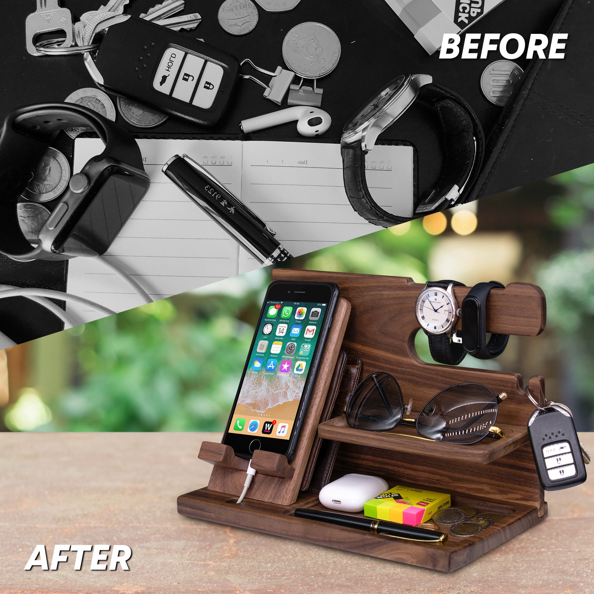 Custom Docking Station Organizer Gift for Wood Worker, Wood Worker