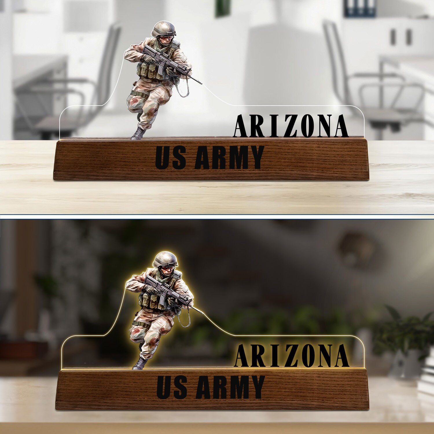 Custom Soldier Desk Name Plate, Personalized US Army Desk Name Plate