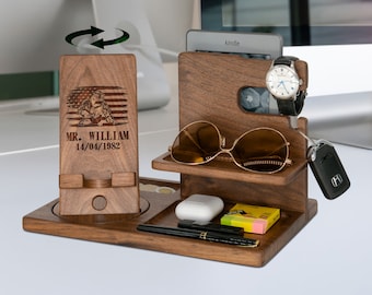 Personalized Anniversary Gifts for Welder, Docking Station Organizer, Phone Stand, Customized Welder Gifts for Him, Welder Anniversary Gifts
