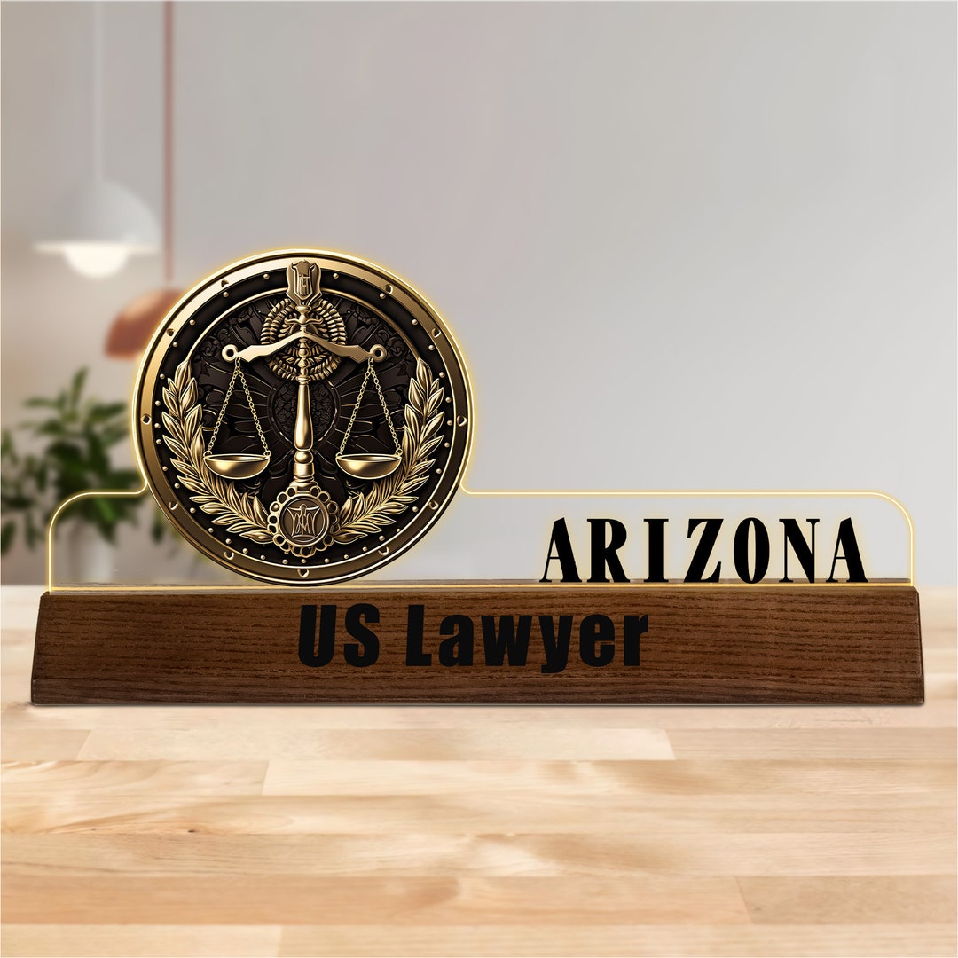 Attorney Acrylic Office Desk Name Plate, Judge Nameplate, Lawyer