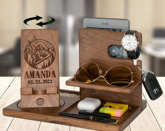 Personalized Snowboarder Desk Organizer, Docking Station, Snowboarder Gifts, Snowboard Gift, Snowboarding Birthday Gift, Snow Boarding Gift