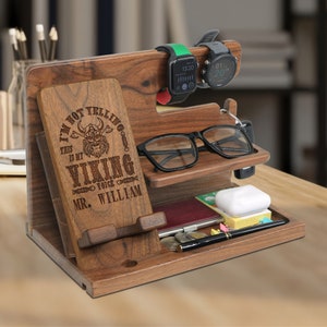 Customizable Viking Gifts for Men, Docking Station Phone, Viking Gifts for Him, Viking Decor, Personalized Gifts for Man, Father's Day Gift