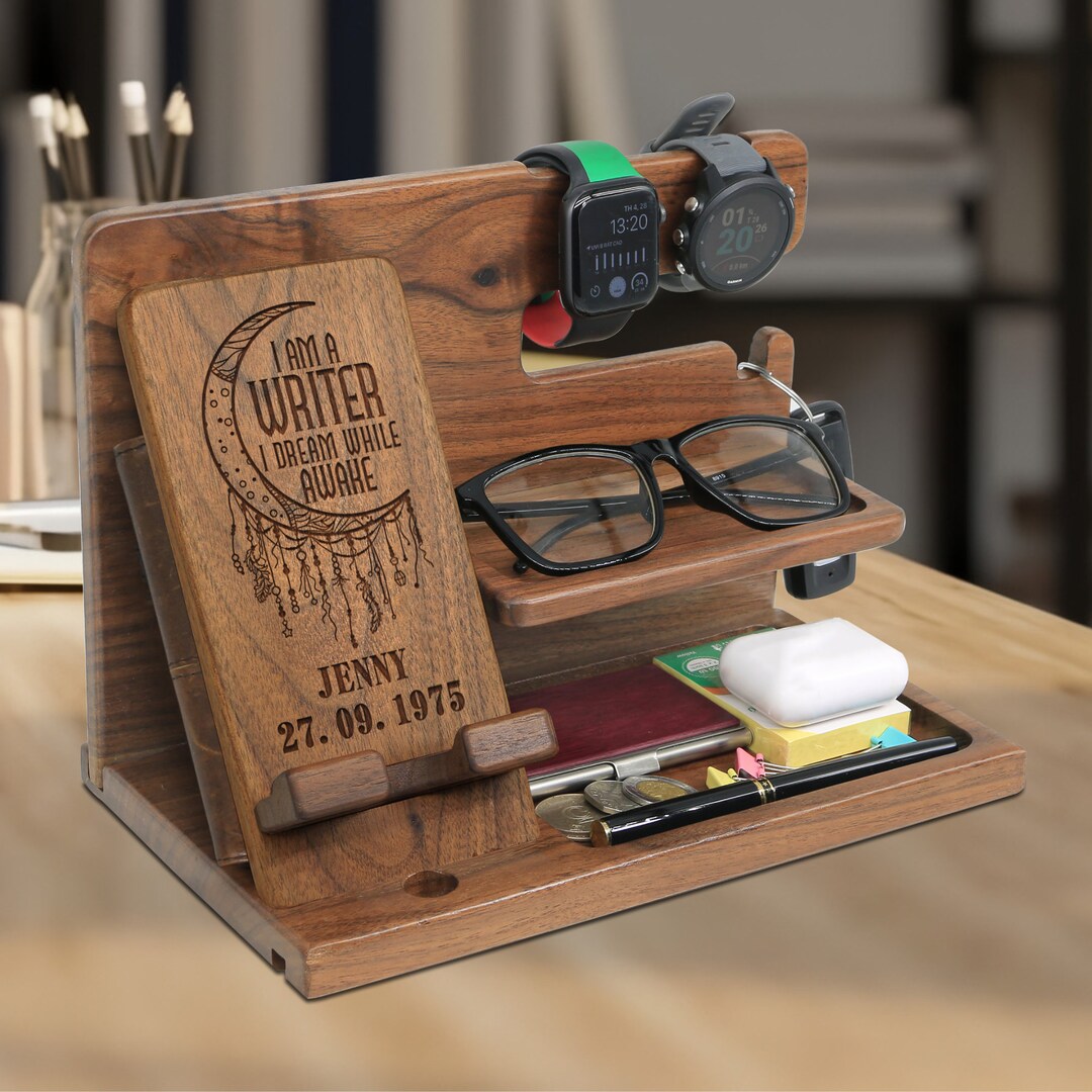 Custom Writer Docking Station – Desk Organizer Gift, Personalized Gift ...