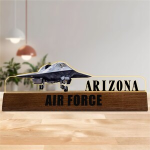 Personalized Gift for Air Force , Air Force Desk Name Plate, Acrylic Name Plate with Wooden Base, Air Force Gift, Air Force Nameplate Gift