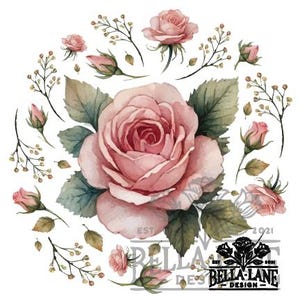 Florales nahtloses Muster | Digitaler Download | 12 x 13 Zoll Fliesenmuster | Motiv Antikrose 2 Größen | Nur für den privaten Gebrauch