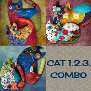 DIY - Patchwork Cat 1.2.3 Combo Sewing Pattern PDF File