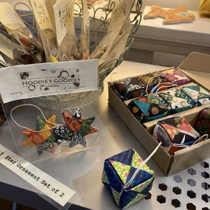 Lot de 4 cubes à capuche en croissant de lune de tissu et de papier origami japonais image 6