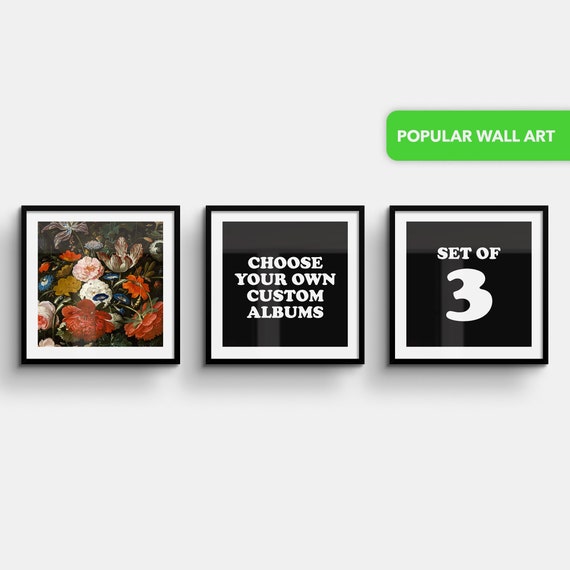 Custom Album Cover Art Prints, Set of Three, Framed or Unframed