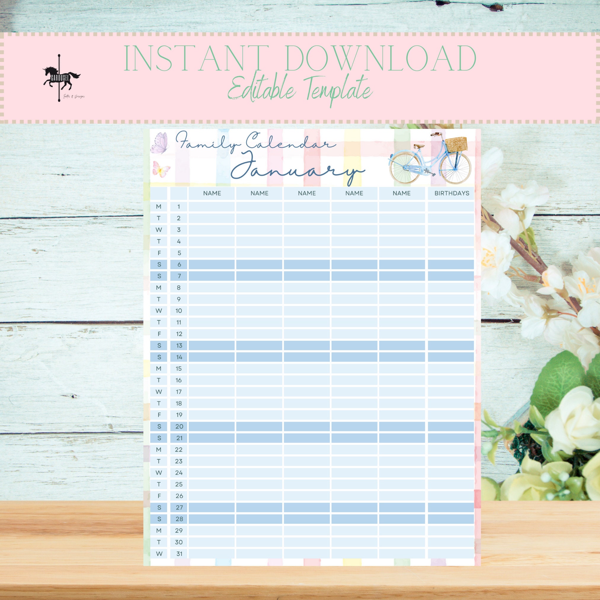 Customise A Monthly Family Planner | Personal Planner