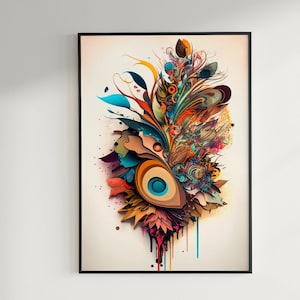 Abstrakte Kunst / hochwertiger digitaler Kunstdruck, AI generiert, Midjourney, Wall Art, AI Art, digitaler Download, Home Decor, printable