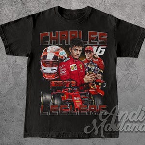 Charles Leclerc Formula One, F1 Racer uniseks softstyle T-shirt, Charles Leclerc poster graphic T-shirt