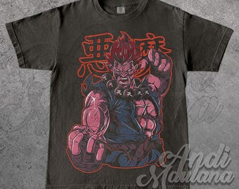 Akuma Street Fighter T-shirt | Anime Punch Graphic Tee TNGN