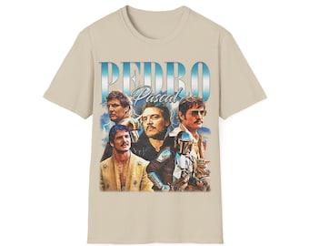 chemise vintage Pedro Pascal rétro des années 90, cadeau pour les fans de Narco Pedro Pascal, chemise aux couleurs confort, cadeau pour les fans, Pedro Pascal Hommage à la célébrité AND258