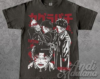 Chihiro Rokuhira - Kagurabachi T-shirt | Manga Horror Characters, Red Black Graphic Tee TNGN