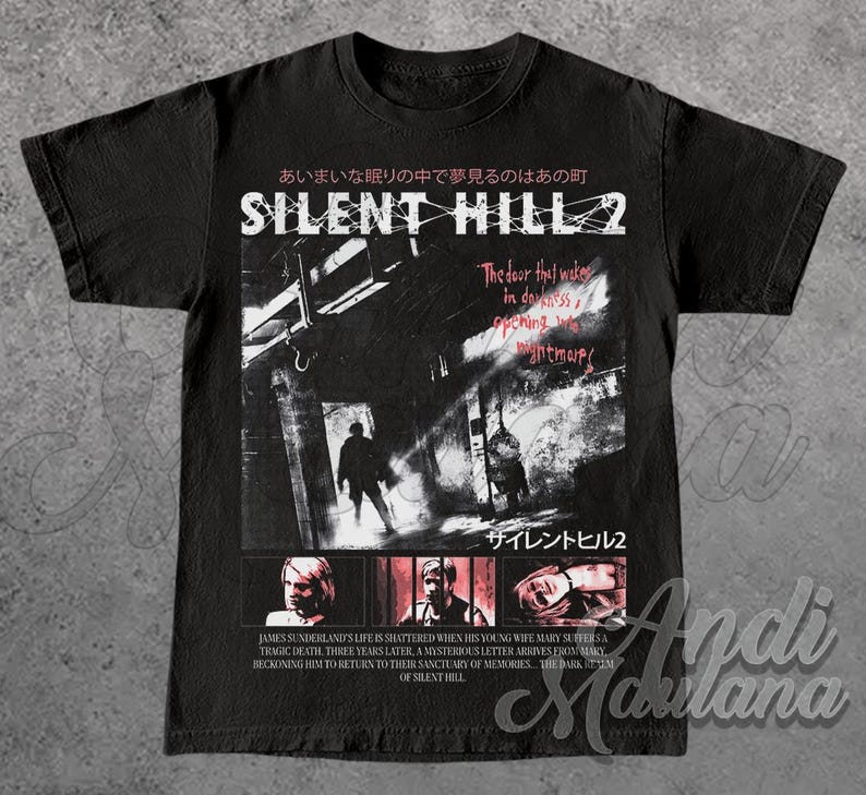 Silent Hill 2 Survival Game Unisex Tee, Horror Video Game T-shirt, Gamer Gift Shirt, Pyramid Head Graphic Top, Halloween Gift Apparel Black
