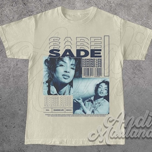 SADE Adu Diamond Life Singer-Songwriter Limited Unisex Softstyle T-Shirt, Sade Diamond Life Album 90s Poster Graphic tee