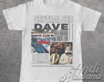 Limited CENTRAL CEE x DAVE Unisex Softstyle T-Shirt, Central Cee Santan Dave Merch, Split Decision Album 90s Poster tee