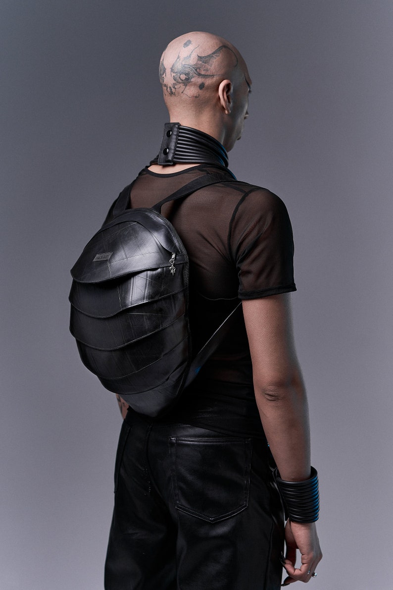 Big Pangolin Backpack, Recycled Rubber, Waterproof, RFID Blocking image 3
