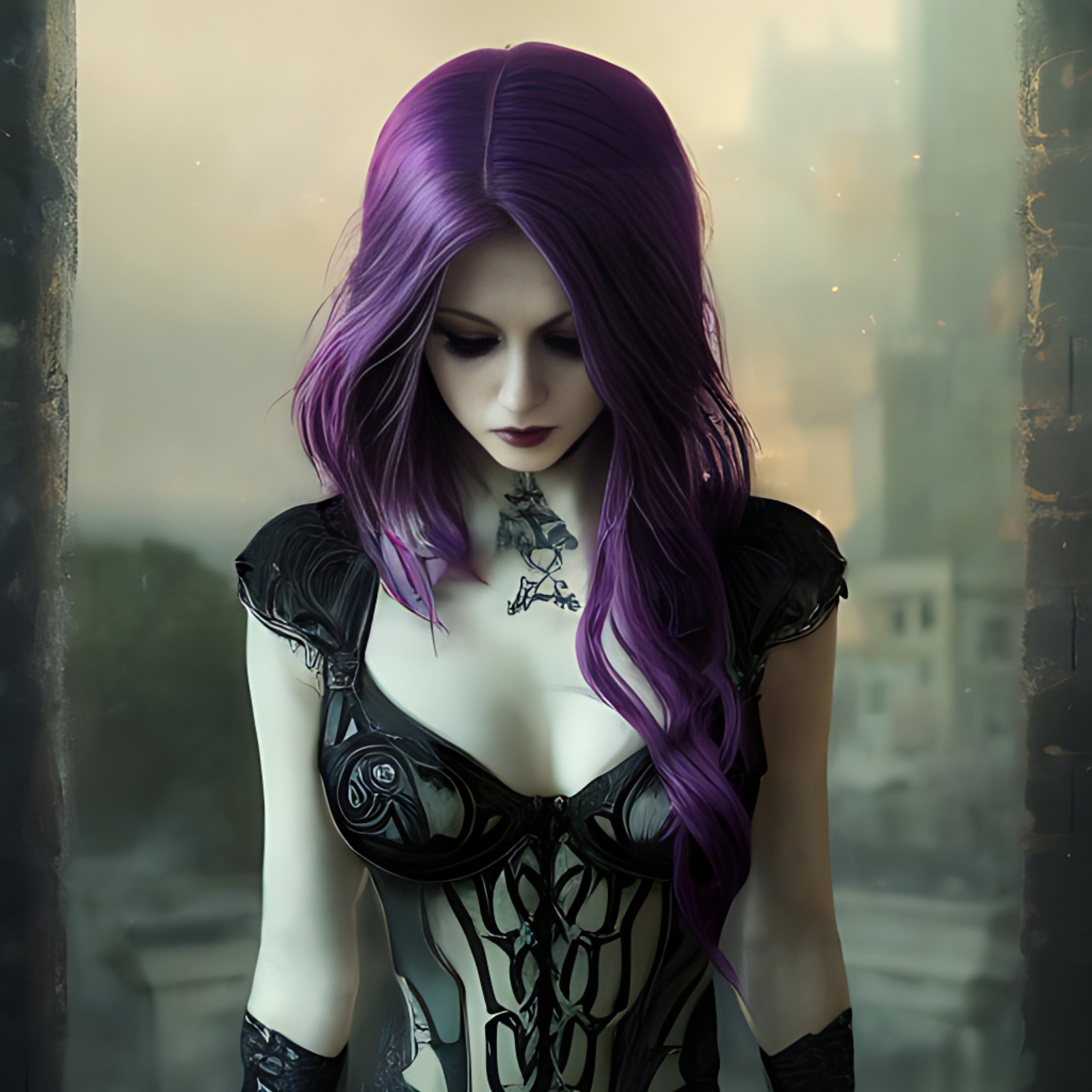 The Goth Woman With Purple Hair Digital Download - Etsy