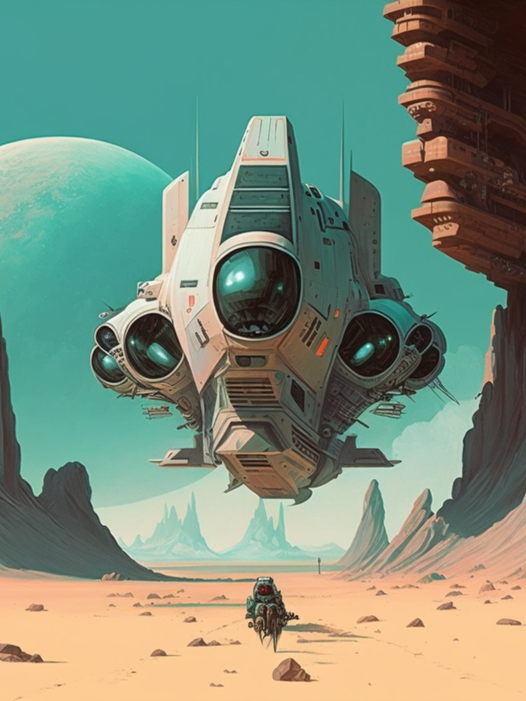 Retro Sci Fi Art Nebulus One Etsy