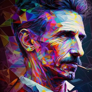 Tesla&#39;s Electric Imaginarium: A Pop Art Exploration of the Boundless Potential of the Mind