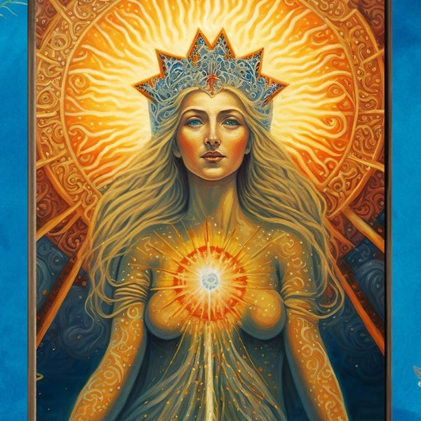 Asteria Star Goddess 12x18 Print Celestial Psychedelic Stars Poster Astrology Goddess Of Stars Star Goddess Painting Divine Feminine Art