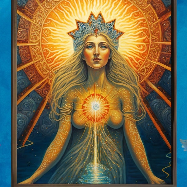 Asteria Star Goddess 8x10 Print Celestial Psychedelic Stars Poster Astrology Goddess Of Stars Star Goddess Painting Divine Feminine Art