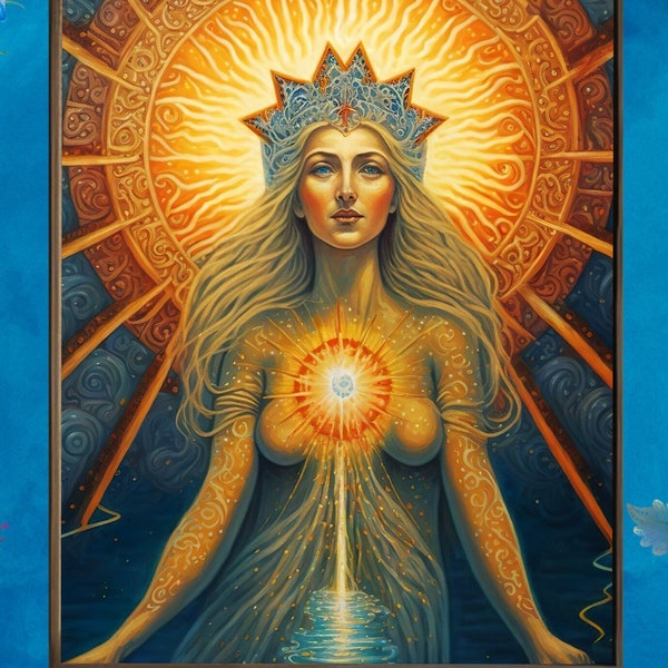 Asteria Star Goddess 16x20 Print Celestial Psychedelic Stars Poster Astrology Goddess Of Stars Star Goddess Painting Divine Feminine Art
