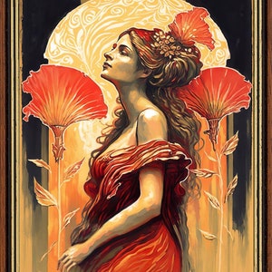Epione Goddess 8x10 Print Pagan Mythology Psychedelic Goddess Art Mythological Goddess Painting Wall Art Gift Bohemian Style Wall Decor