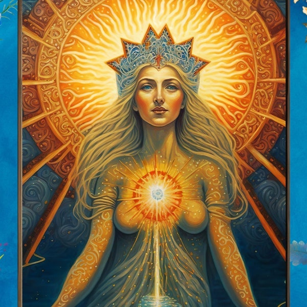 Asteria Star Goddess 18x24 Print Celestial Psychedelic Stars Poster Astrology Goddess Of Stars Star Goddess Painting Divine Feminine Art