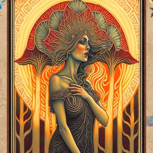 Epione Goddess 11x14 Print Pagan Mythology Psychedelic Goddess Art Mythological Goddess Painting Wall Art Gift Bohemian Style Wall Decor