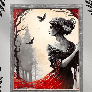 Morrigan 8x10 Print, Pagan Mythology, Celtic Witch, Psychedelic Goddess Art, Pagan Female Art, Divine Feminine Art, Celtic Mythology Print