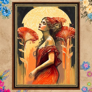 Epione Goddess 12x16 Print Pagan Mythology Psychedelic Goddess Art Mythological Goddess Painting Wall Art Gift Bohemian Style Wall Decor