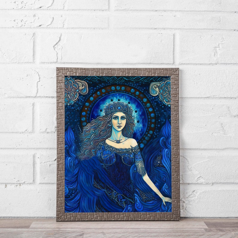 Calypso 11x14 Print Pagan Mythology Psychedelic Goddess Art Mythological Goddess Painting Wall